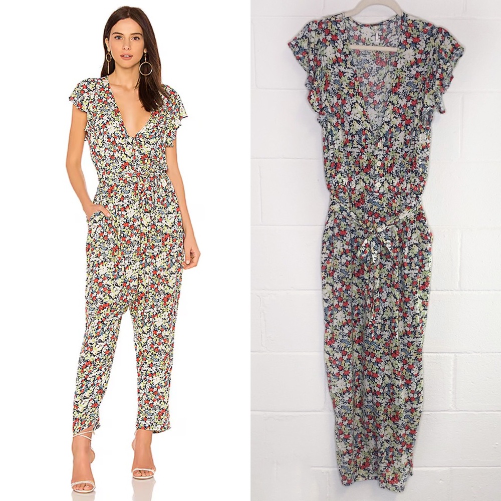 Free People Ruffle Your Feathers Floral Printed One Piece Jumper
